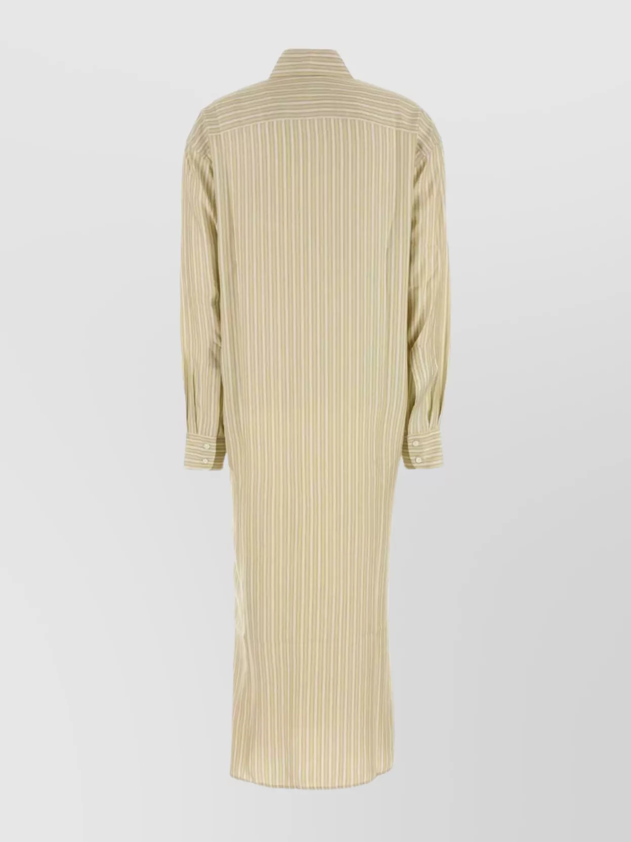 Le Kasha Striped Silk Shirt Dress With Long Sleeves In Nude