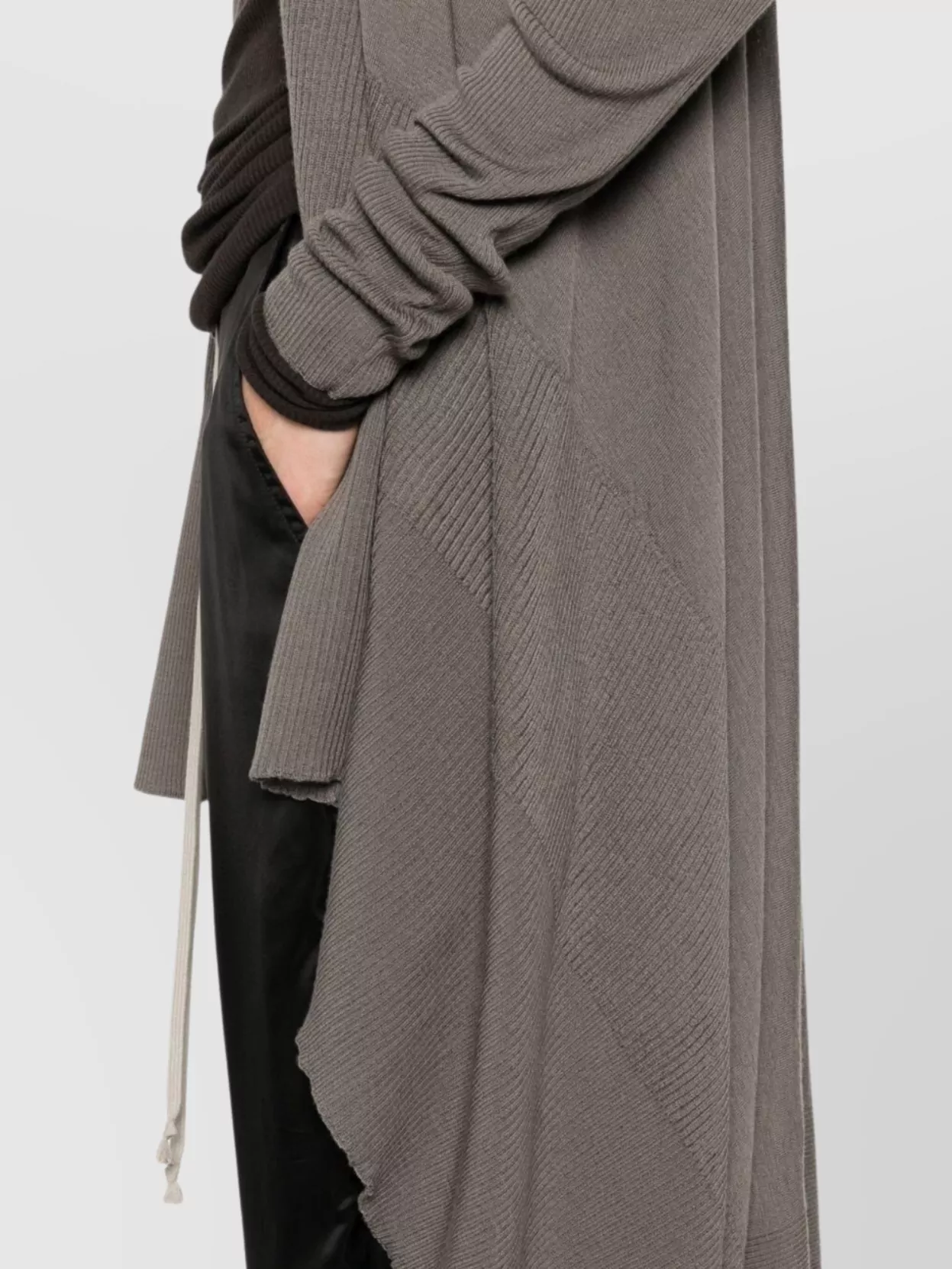 Rick Owens Draped Knitwear Asymmetric Hem