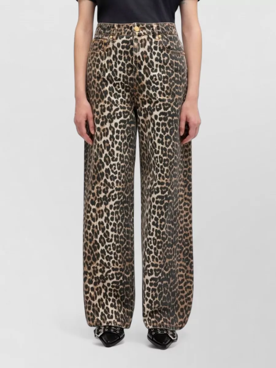 Ganni Organic Cotton Wide Leg Denim Jeans