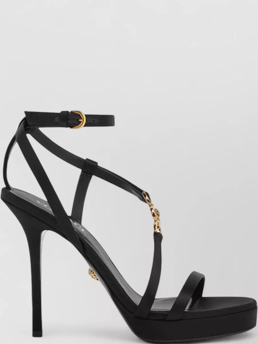 Versace Crystal Embellished Satin Platform Sandals
