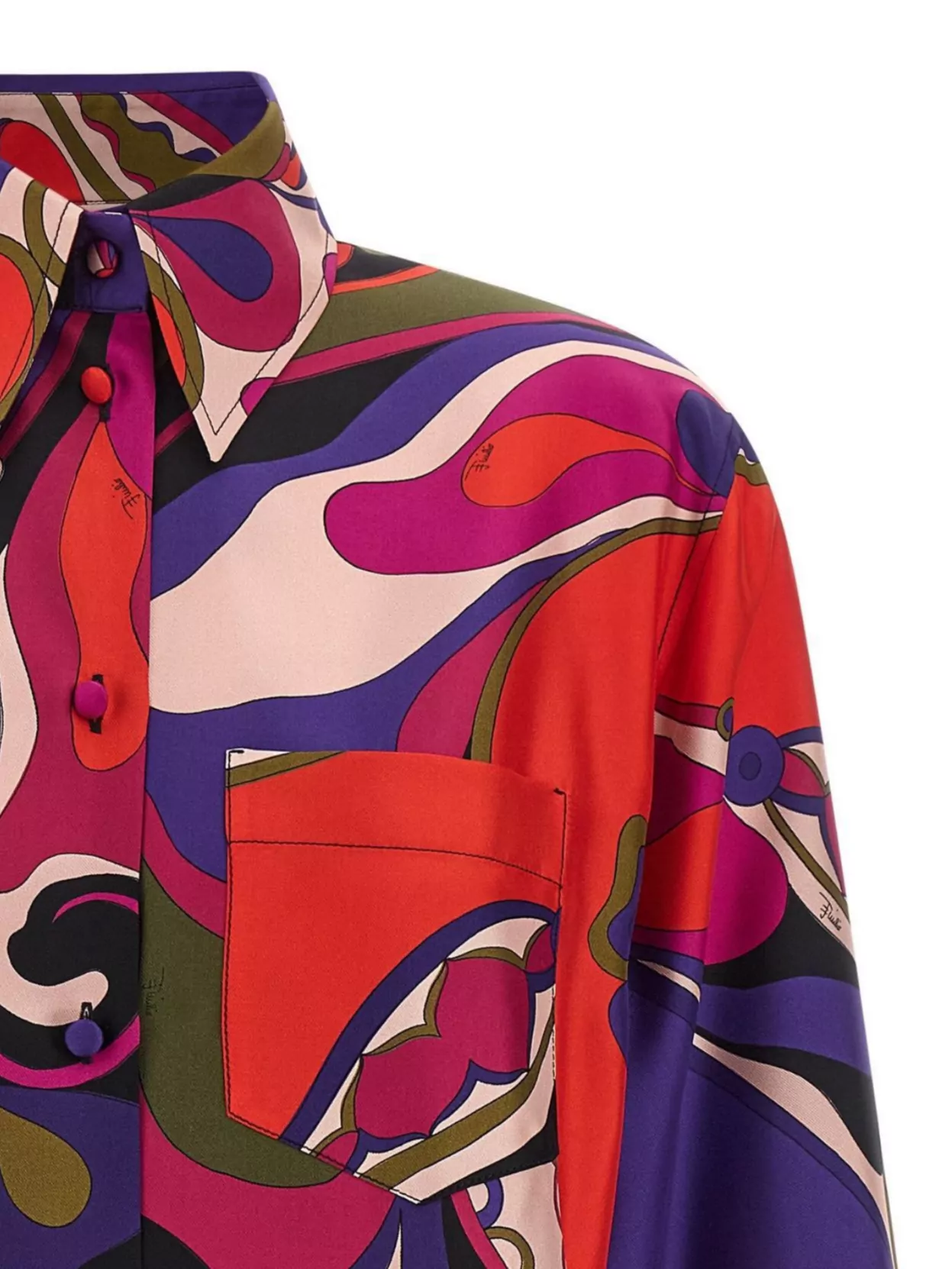 Pucci Statement Silk Shirt Featuring Chest Pocket