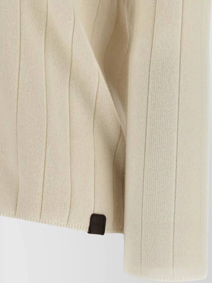 Max Mara Cashmere Ribbed V-Neck Sweatshirt