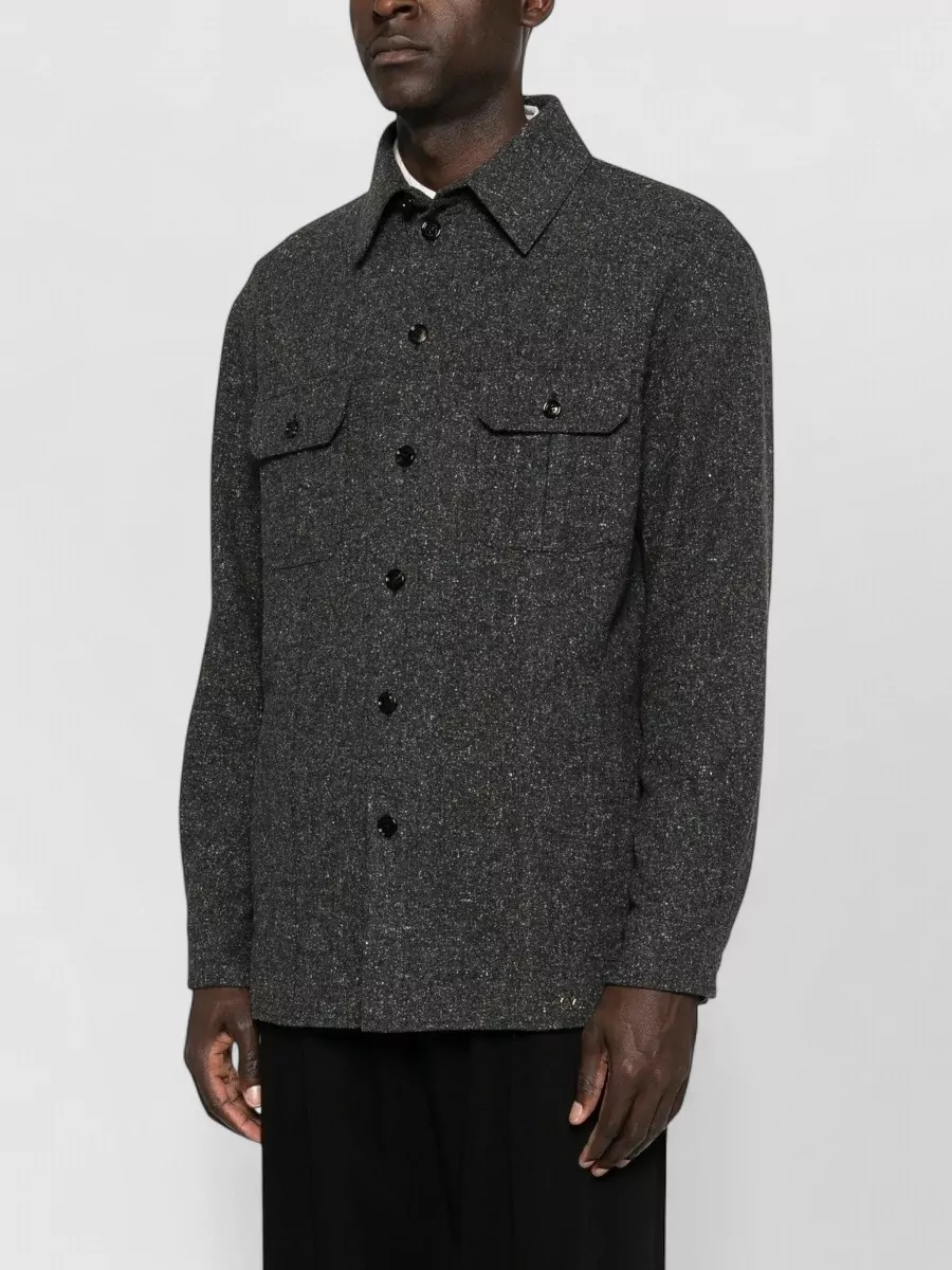 Valentino Flecked Wool Silk Shirt Jacket
