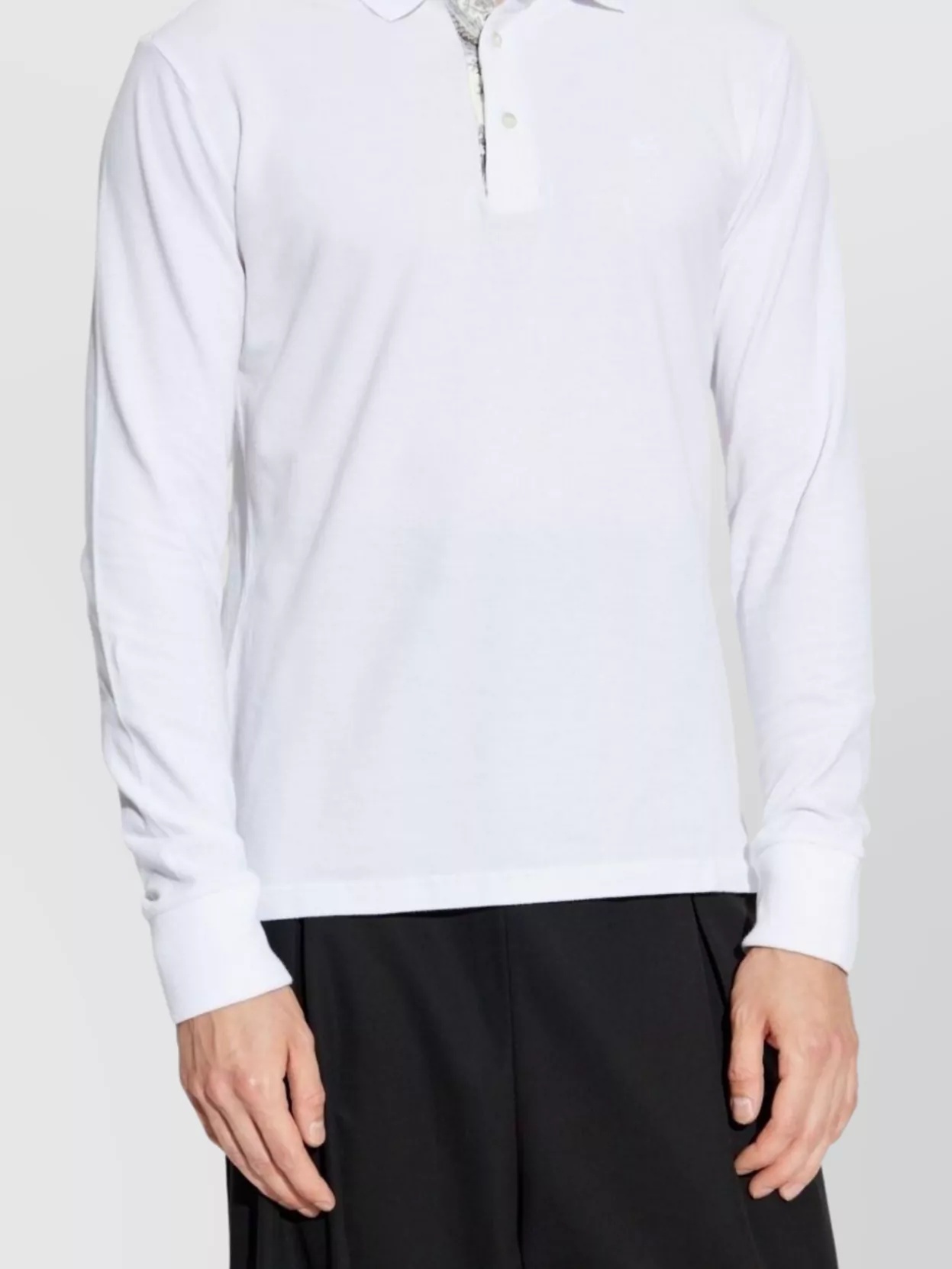 Etro Long Sleeve Polo Collar Ribbed Cuffs