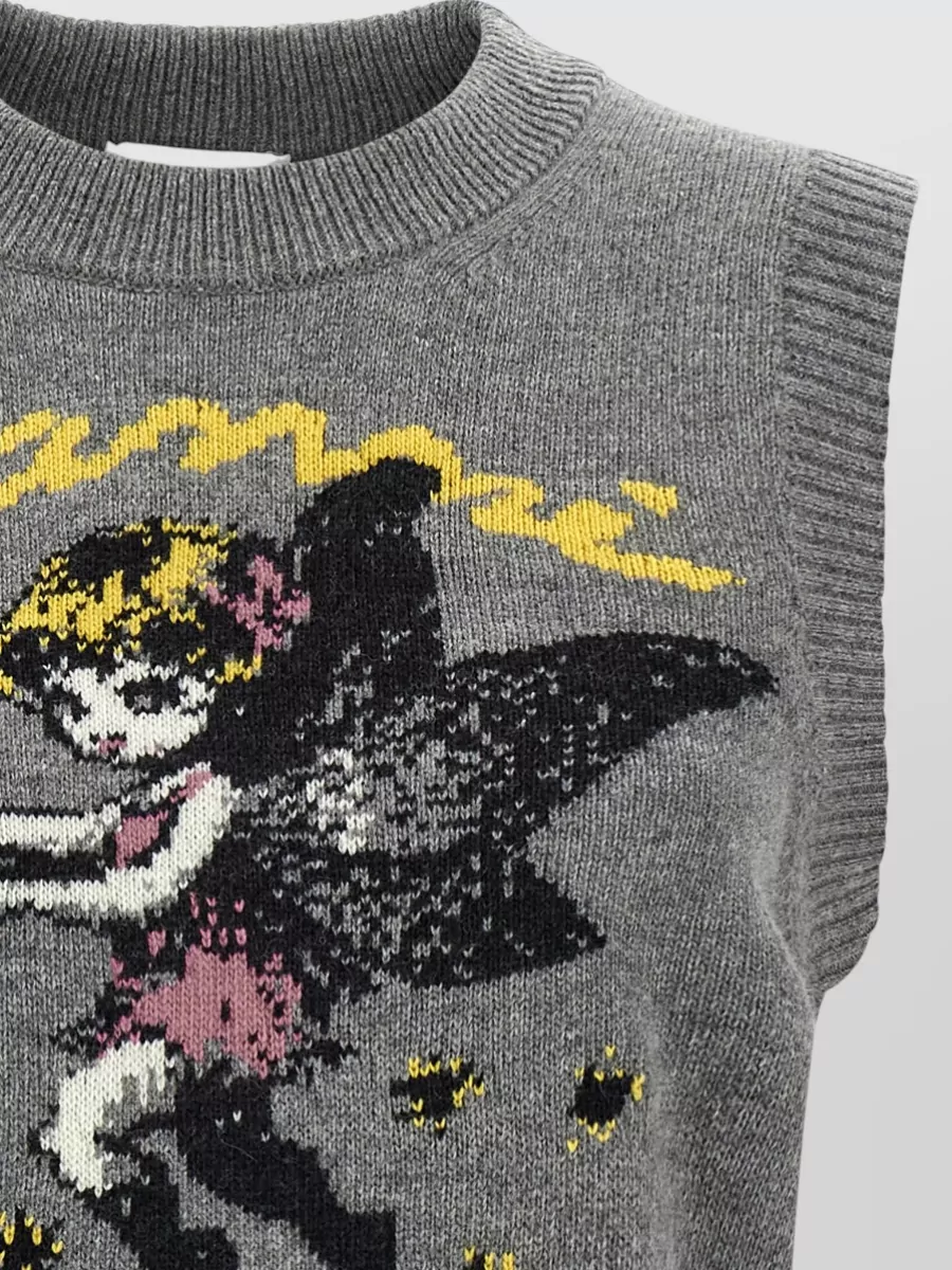 Ganni Graphic Wool Knit Vest