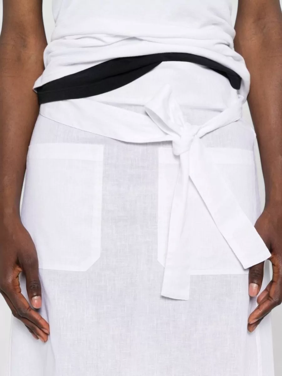 Totême High-Rise A-Line Cotton-Linen Midi Skirt