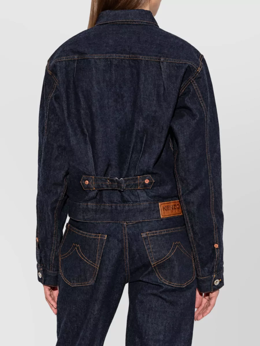 Kenzo Floral-Embroidered Denim Jacket