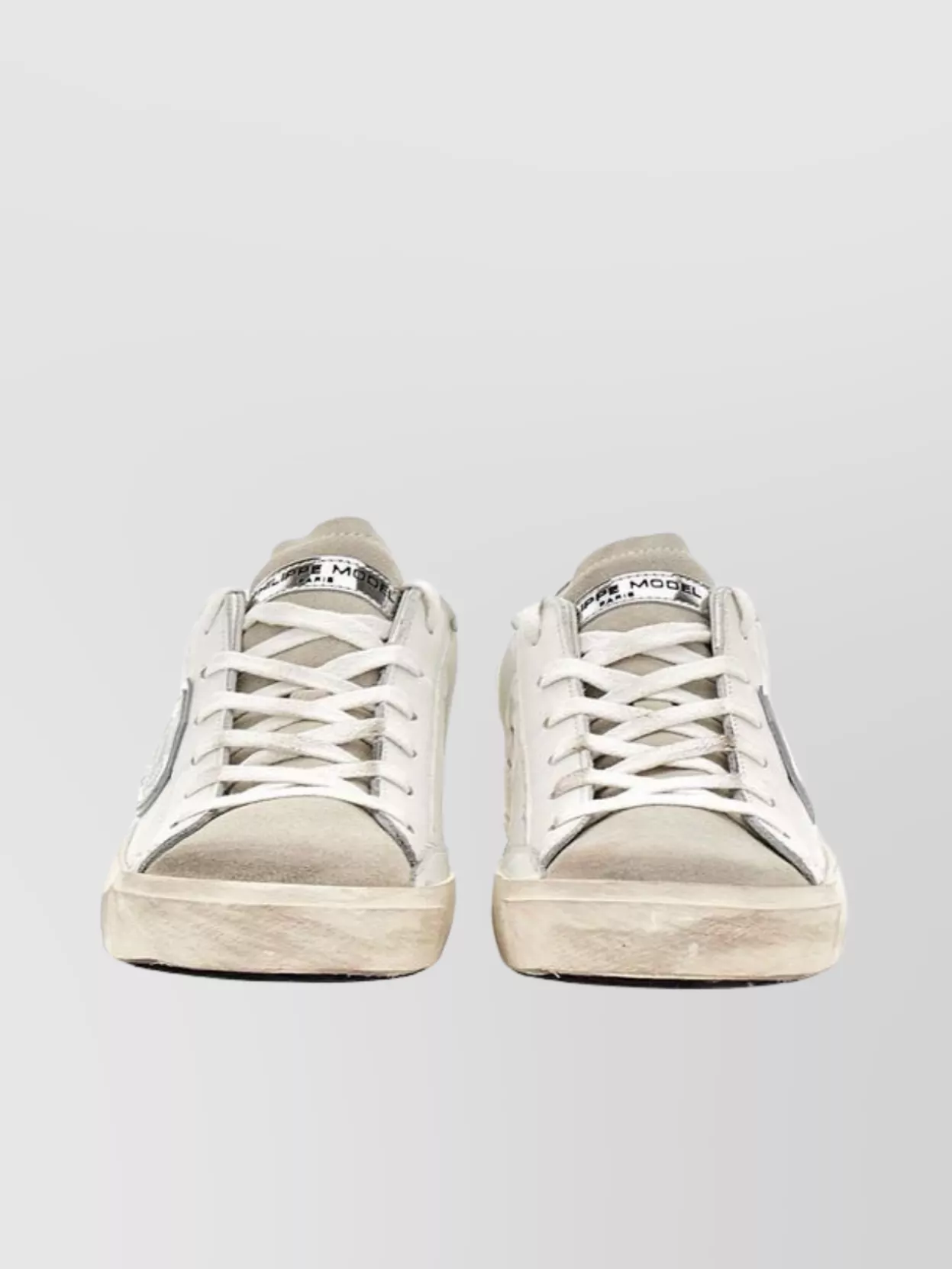 Philippe Model High Sole Asymmetrical Design Sneakers In Neutral