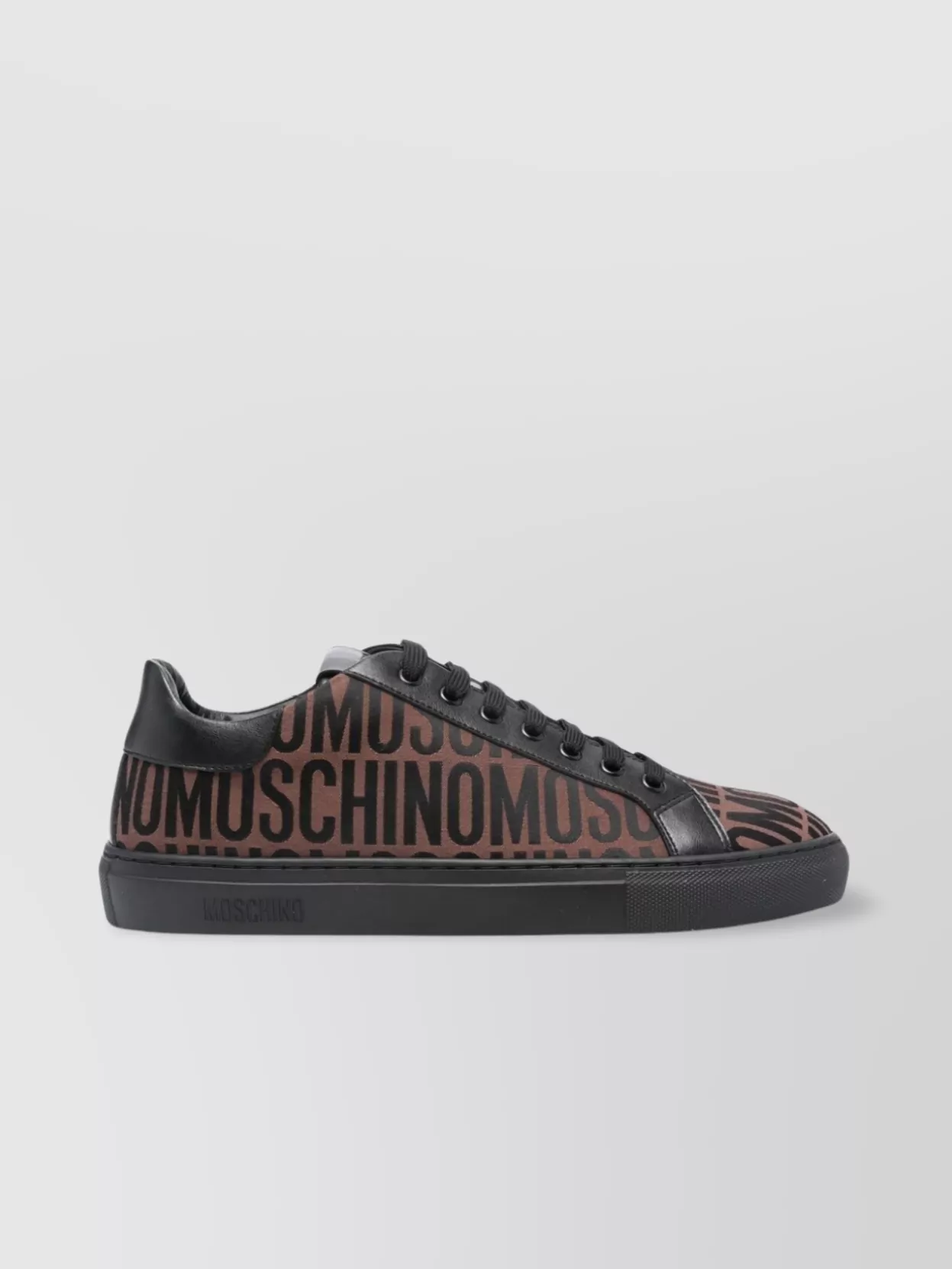 Shop Moschino Logo Jacquard Low Top Sneakers In Black