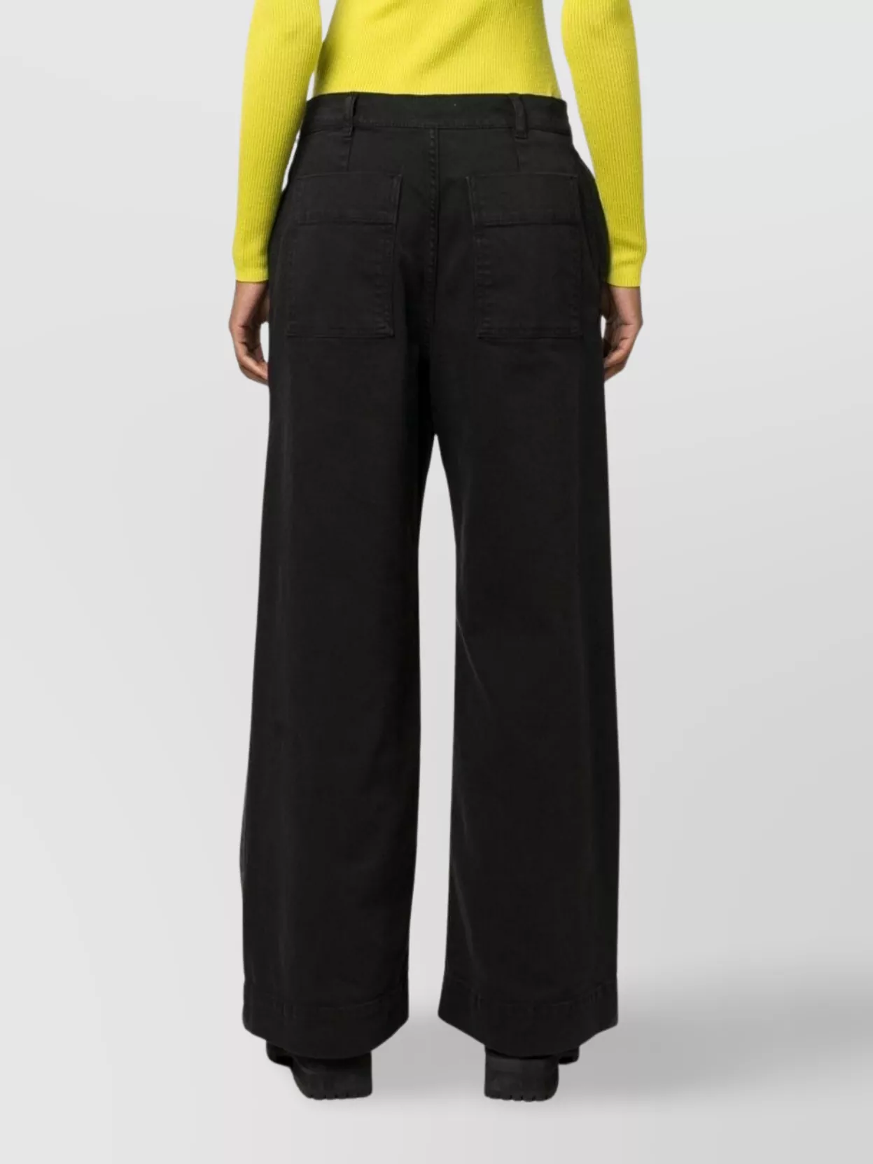 P.A.R.O.S.H LOW-RISE WIDE-LEG JEANS WITH FRONT AND BACK POCKETS