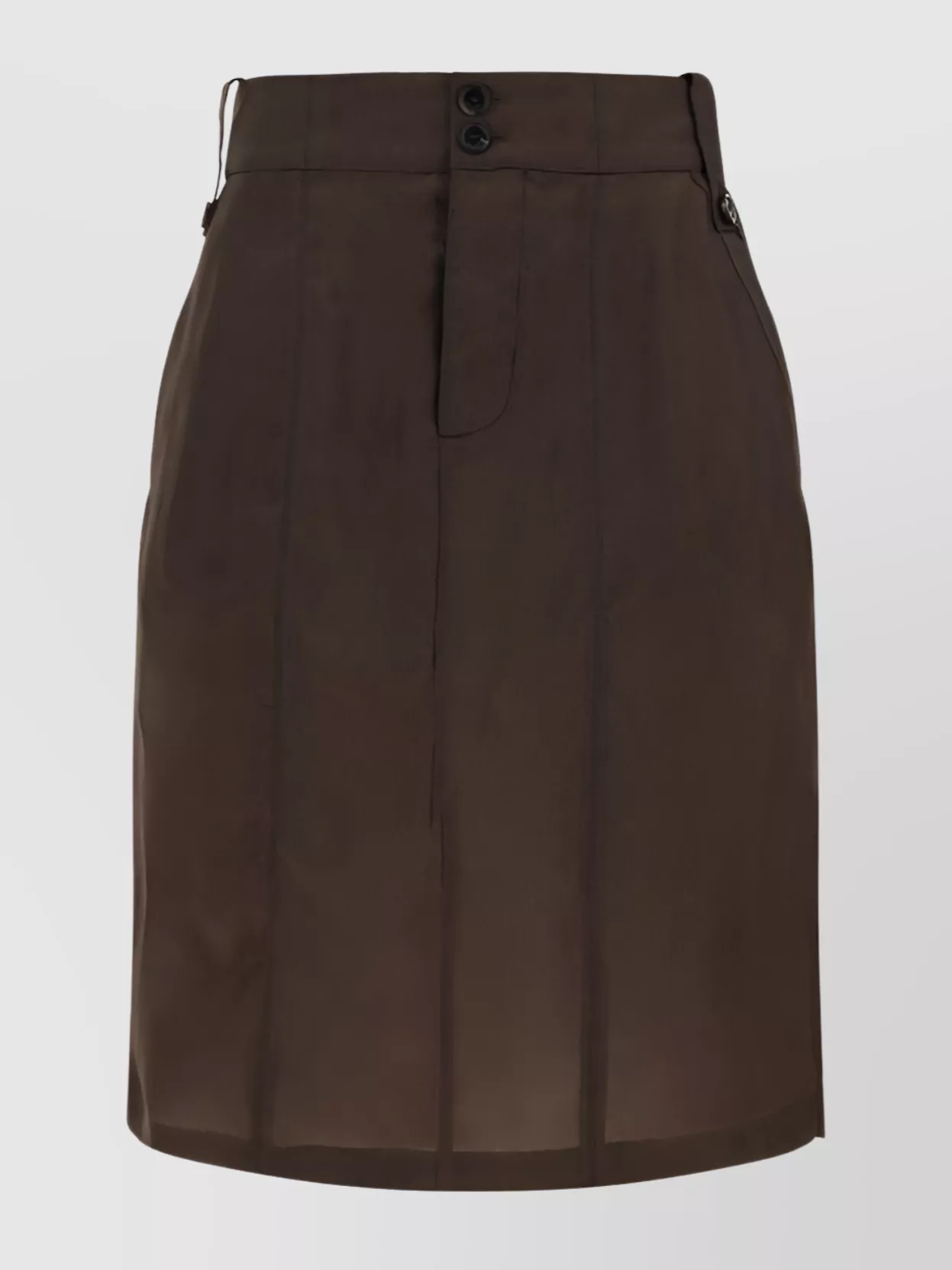 Shop Saint Laurent Bemberg Fabric Skirt Back Pockets