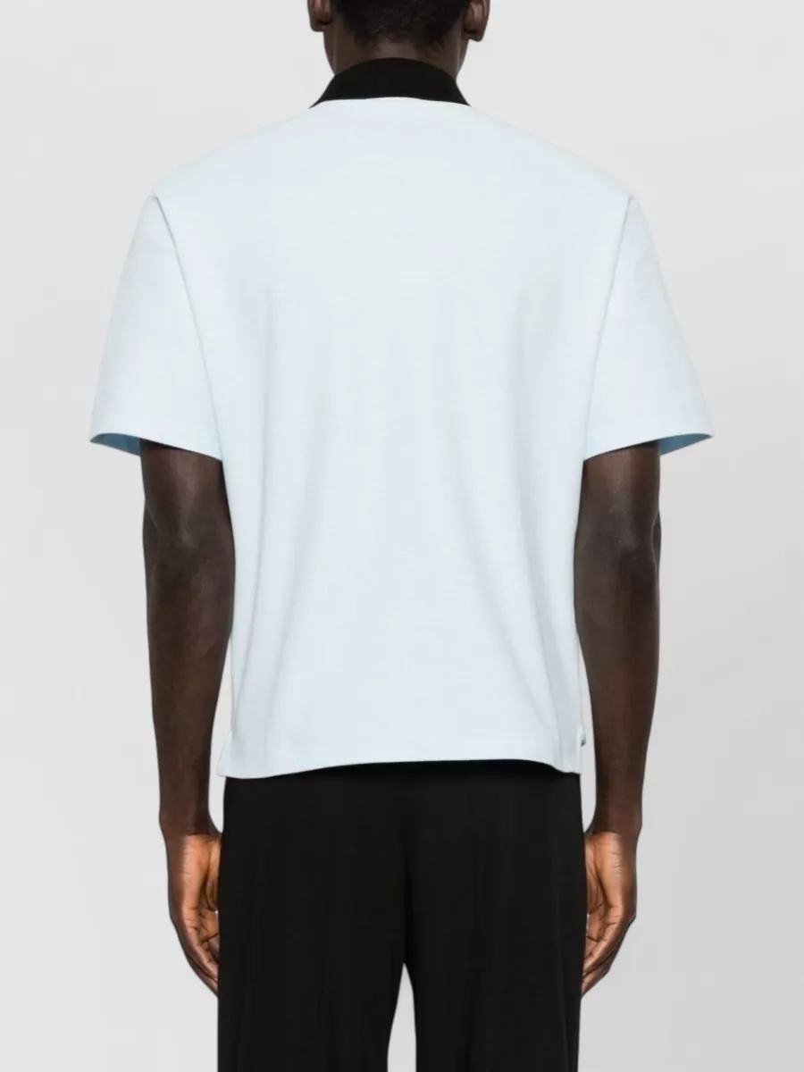 Lanvin Cotton Contrast Collar Short Sleeve Polo Shirt