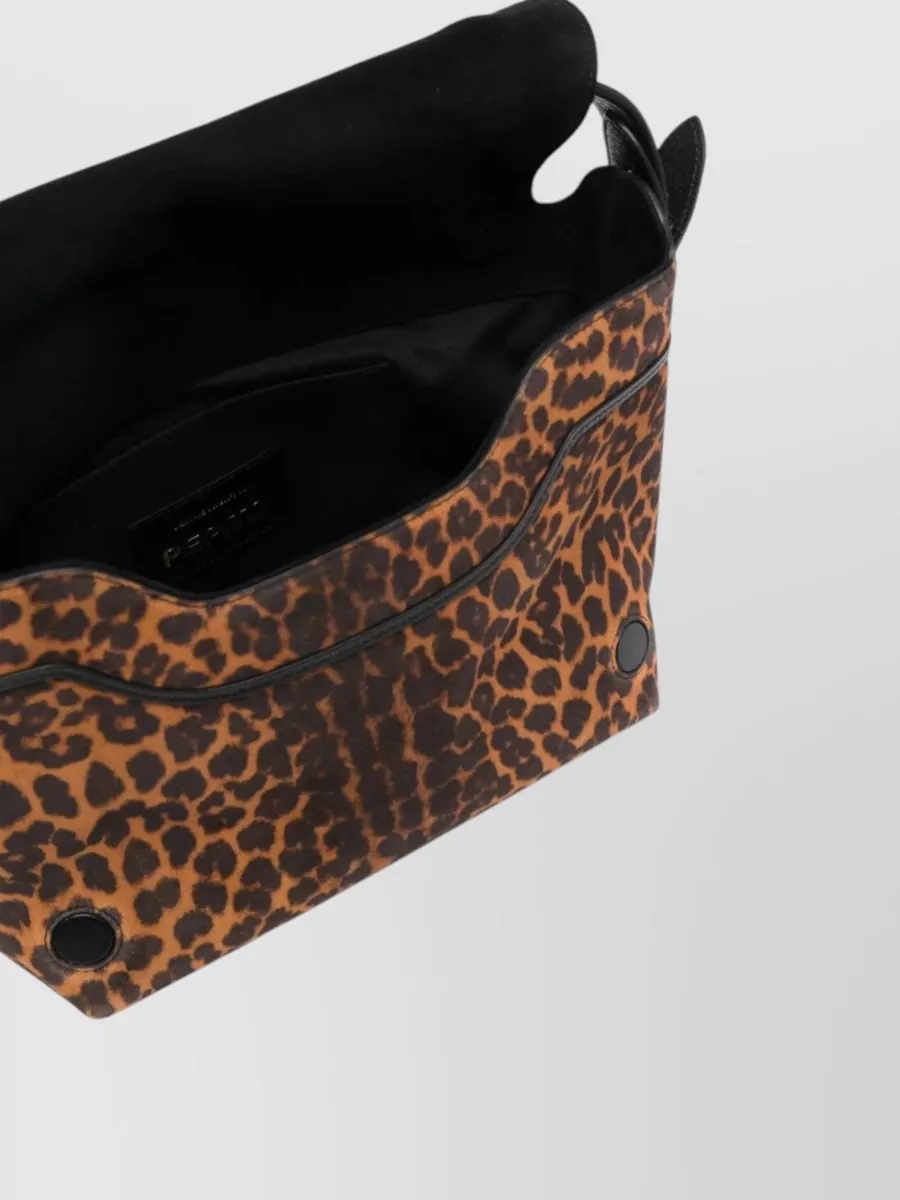 Jérôme Dreyfuss Leopard Print Suede Shoulder Bag