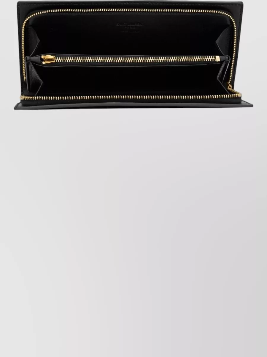 Saint Laurent Leather Zip Wallet