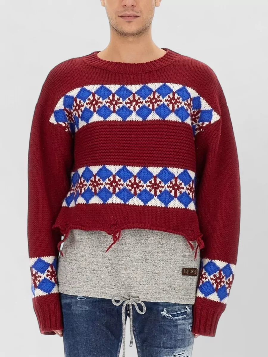 Dsquared2 jacquard-knit regular-fit wool jumper