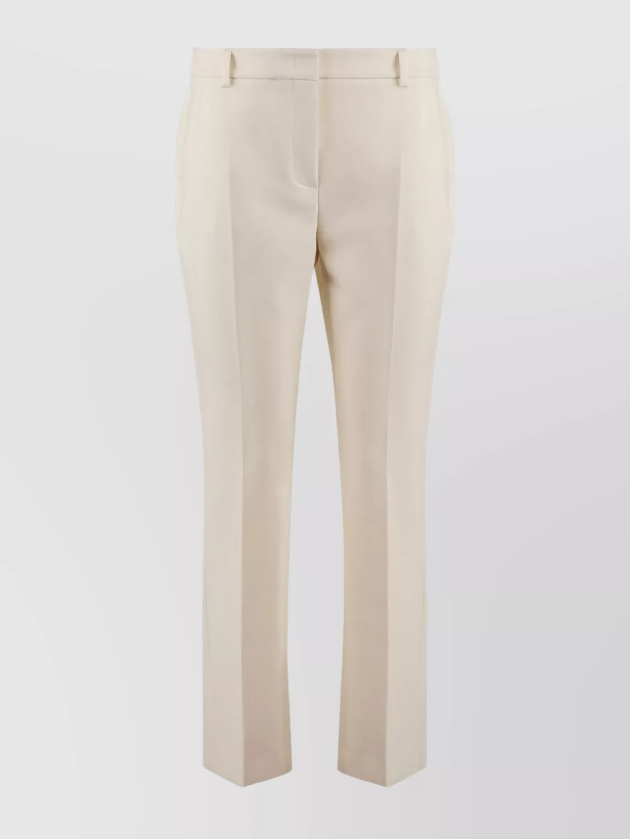 Weekend Max Mara Straight-leg Trousers With Pockets And Belt Loops In White