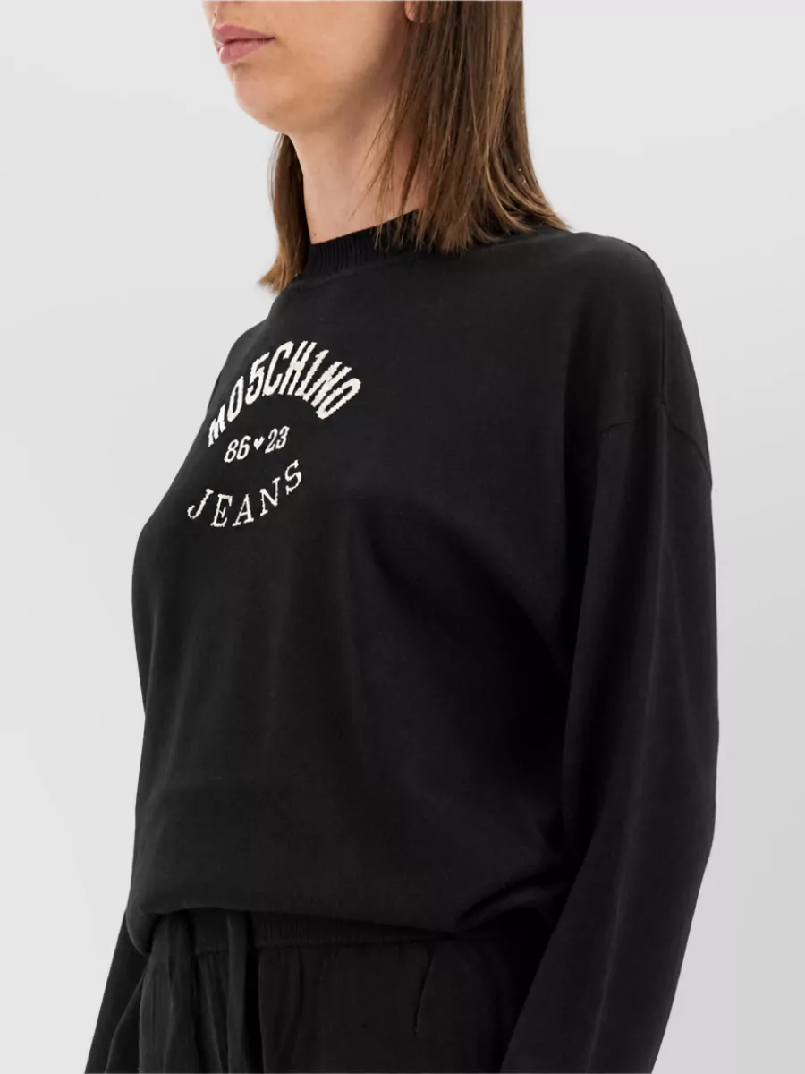 Moschino Wool Logo-Print Jersey Top
