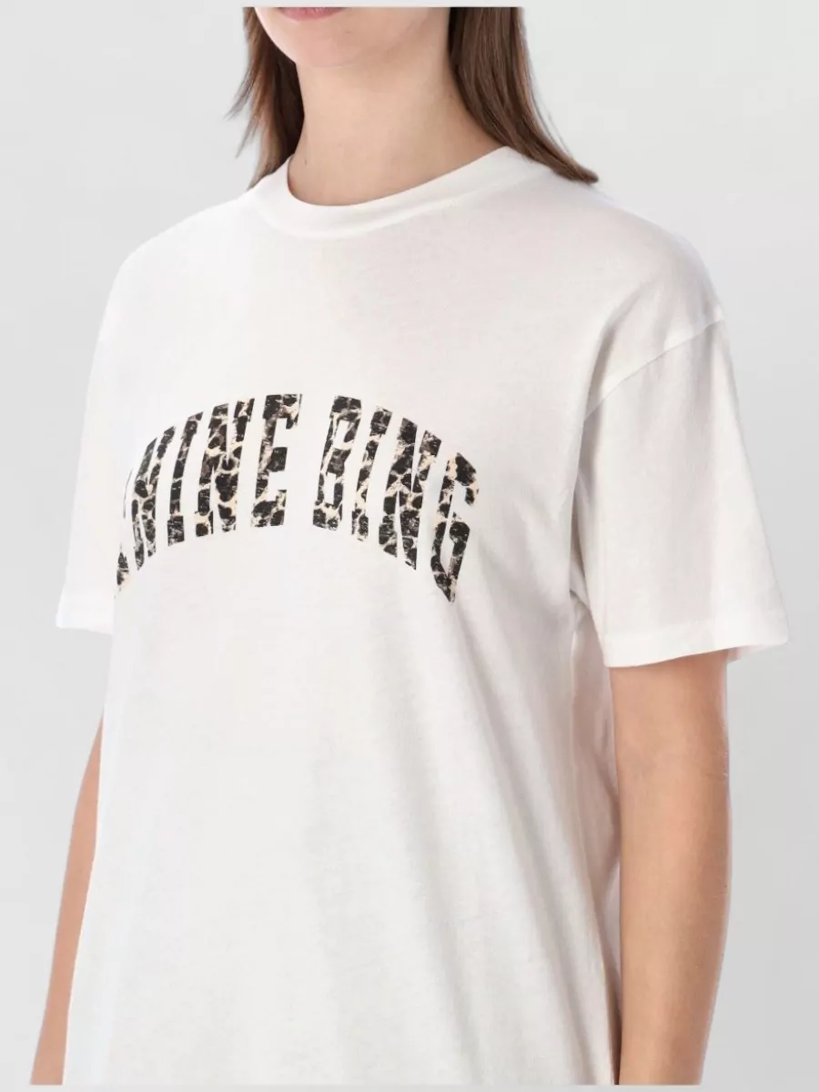 Anine Bing Logo Leopard Crew Neck T-Shirt Shirt