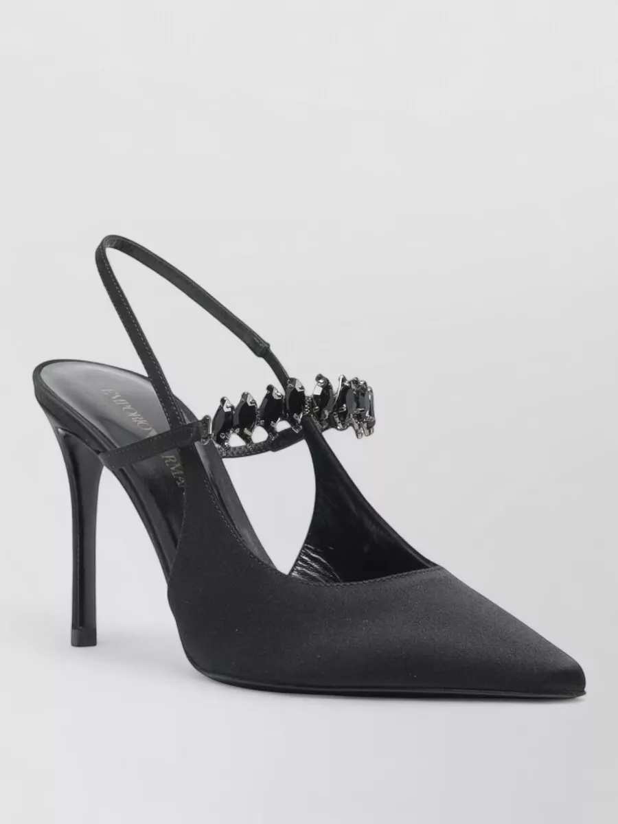 Emporio Armani silk slingback pumps