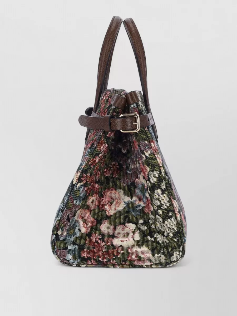 Valentino Garavani Tote Bag Structured Shape Floral Pattern Handles