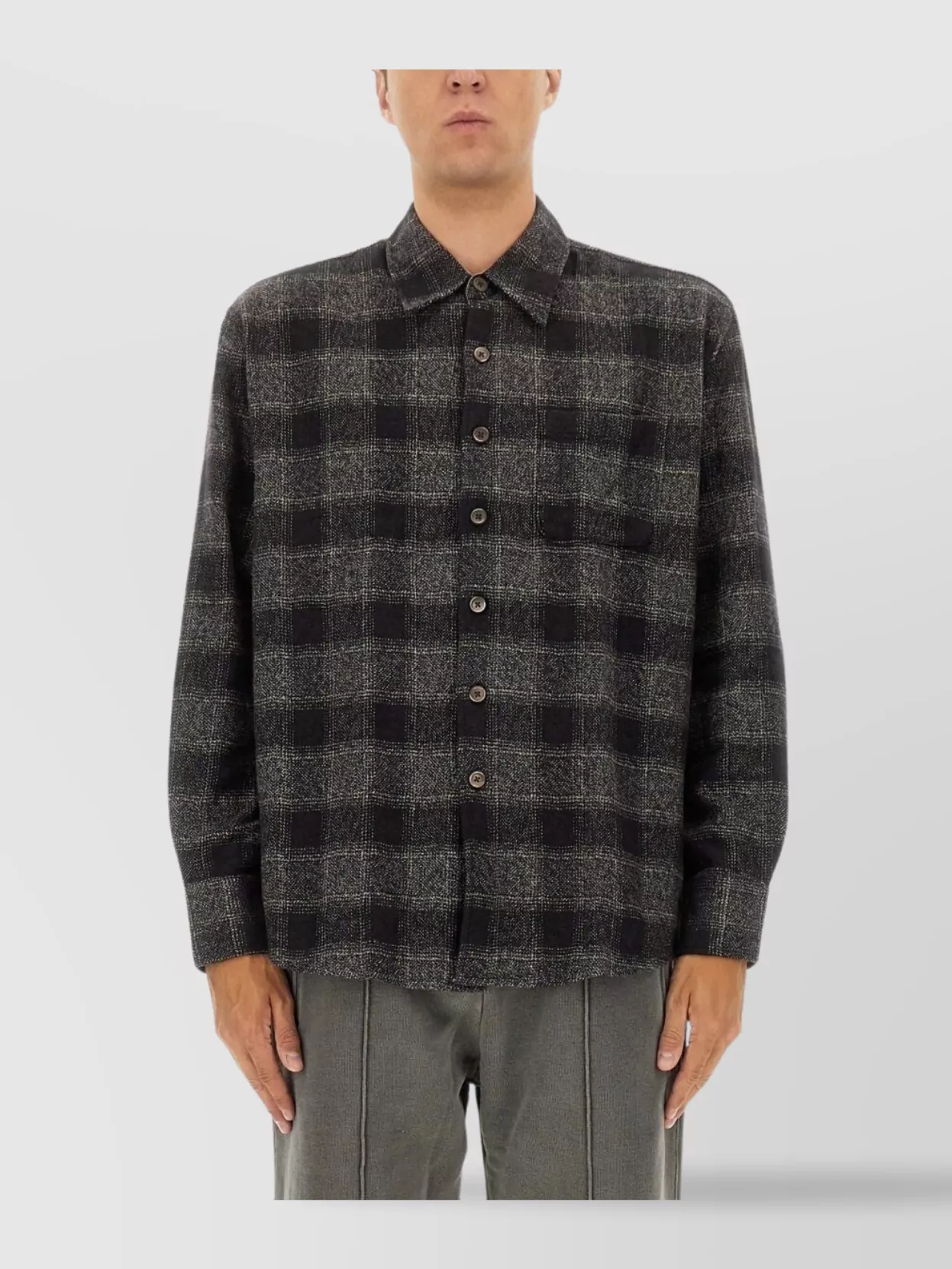 Our Legacy Long Sleeve Checked Shirt With Chest Pocket In Brown