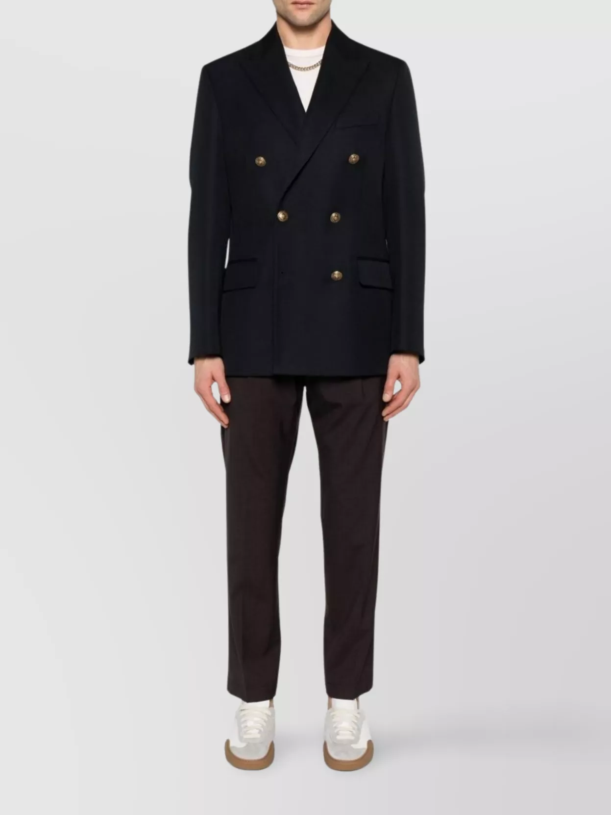 Golden Goose Double Breasted Gabardine Blazer In Black
