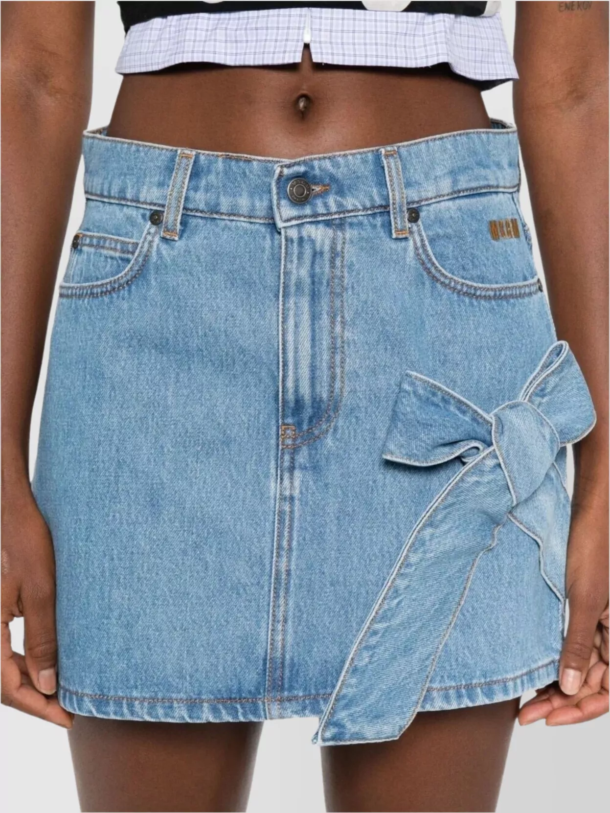 Msgm Jeans Skirt With Pockets And Belt