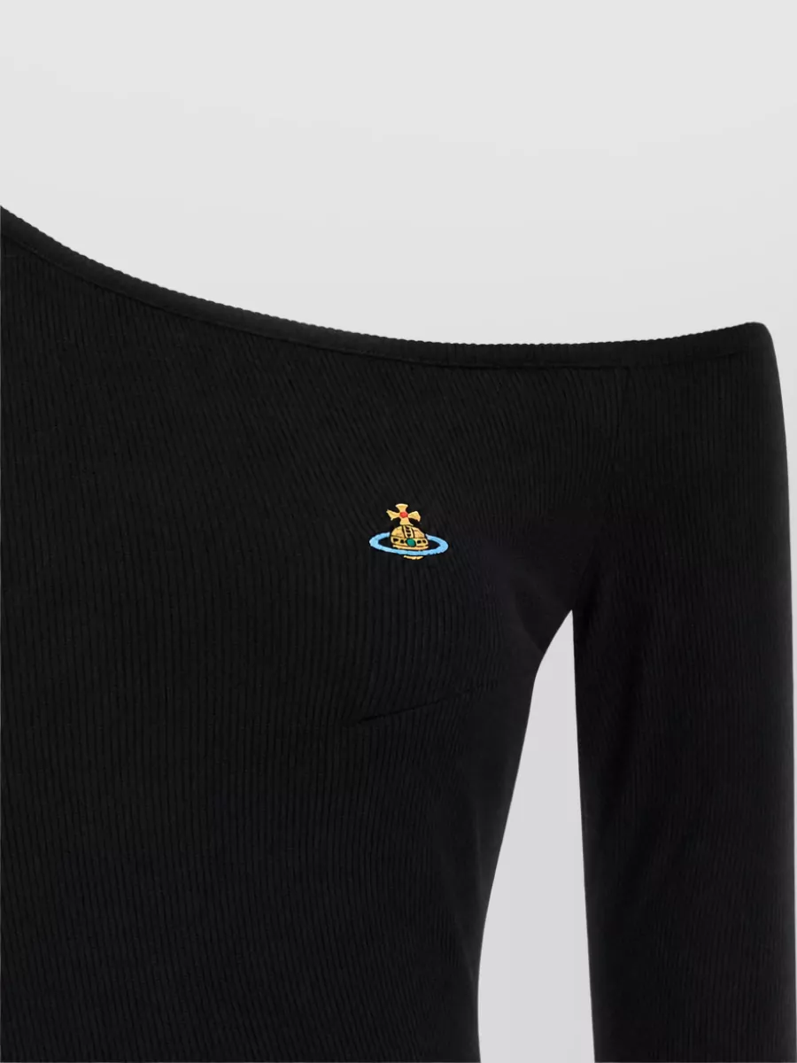 Vivienne Westwood Ribbed Asymmetric One-Shoulder Long-Sleeve T-Shirt