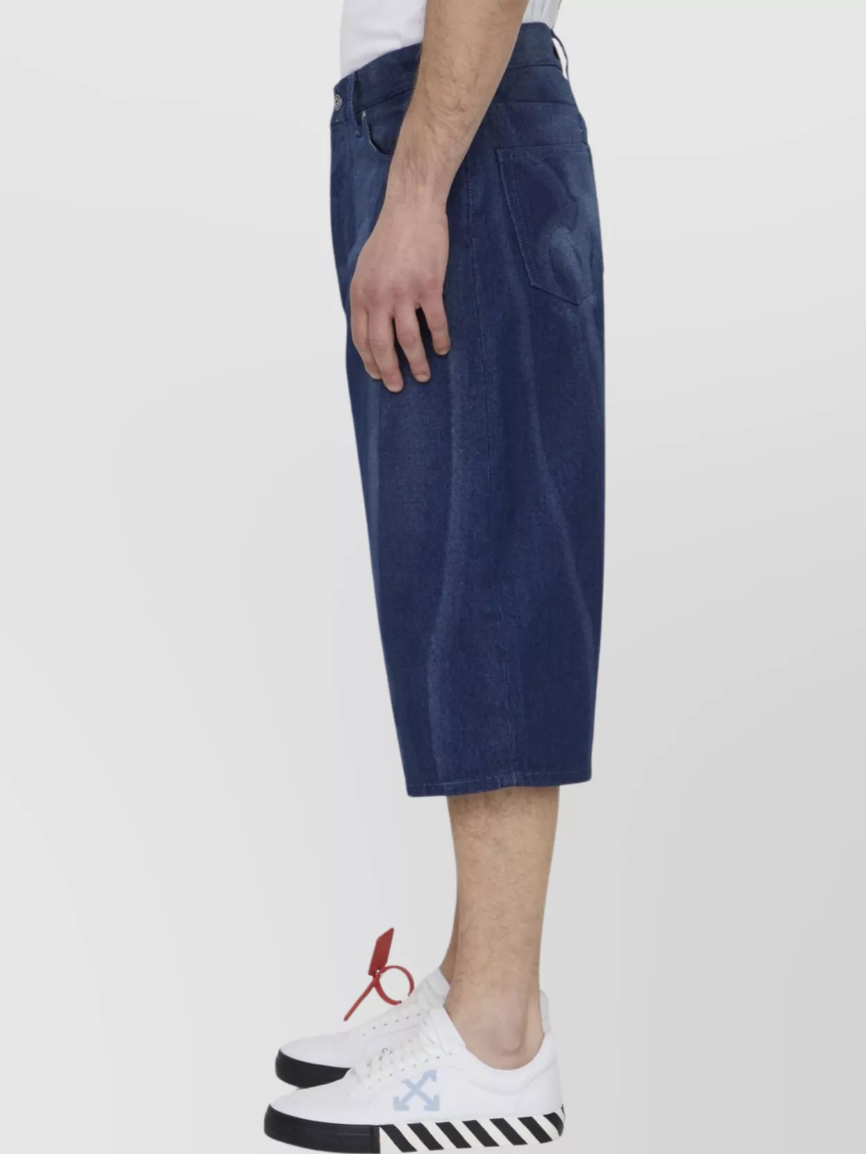 Off-white Skeleton Denim Bermuda Shorts In Blue