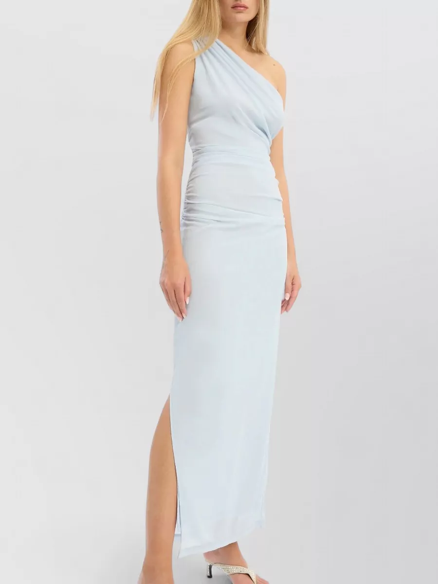 Rotate Draped One-Shoulder Maxi Dress