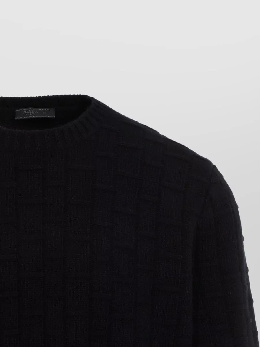 Prada Cashmere Wool Fine-Knit Crewneck Jumper