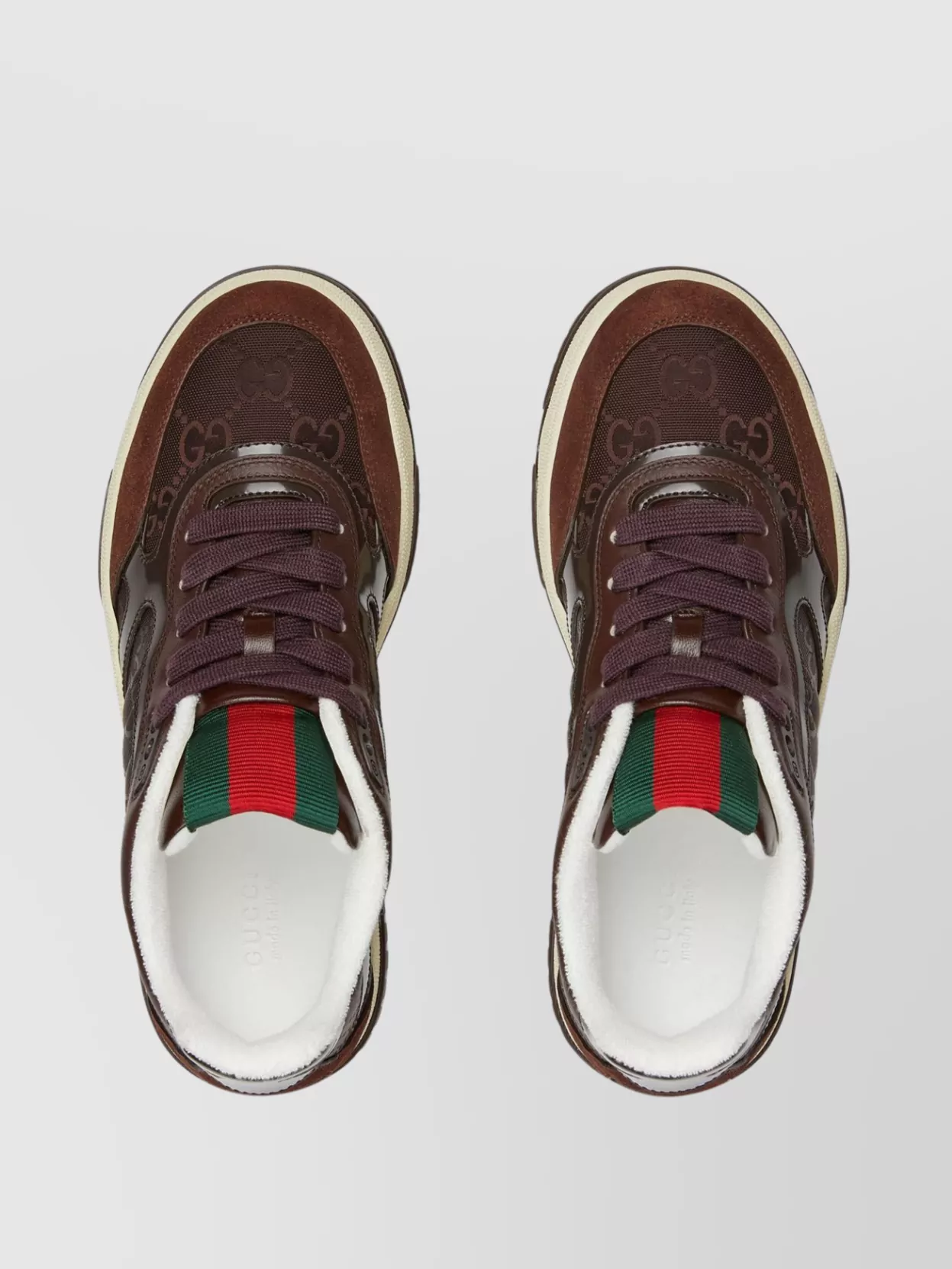 Gucci Motion Contrast Embroidered Perforated Sneakers