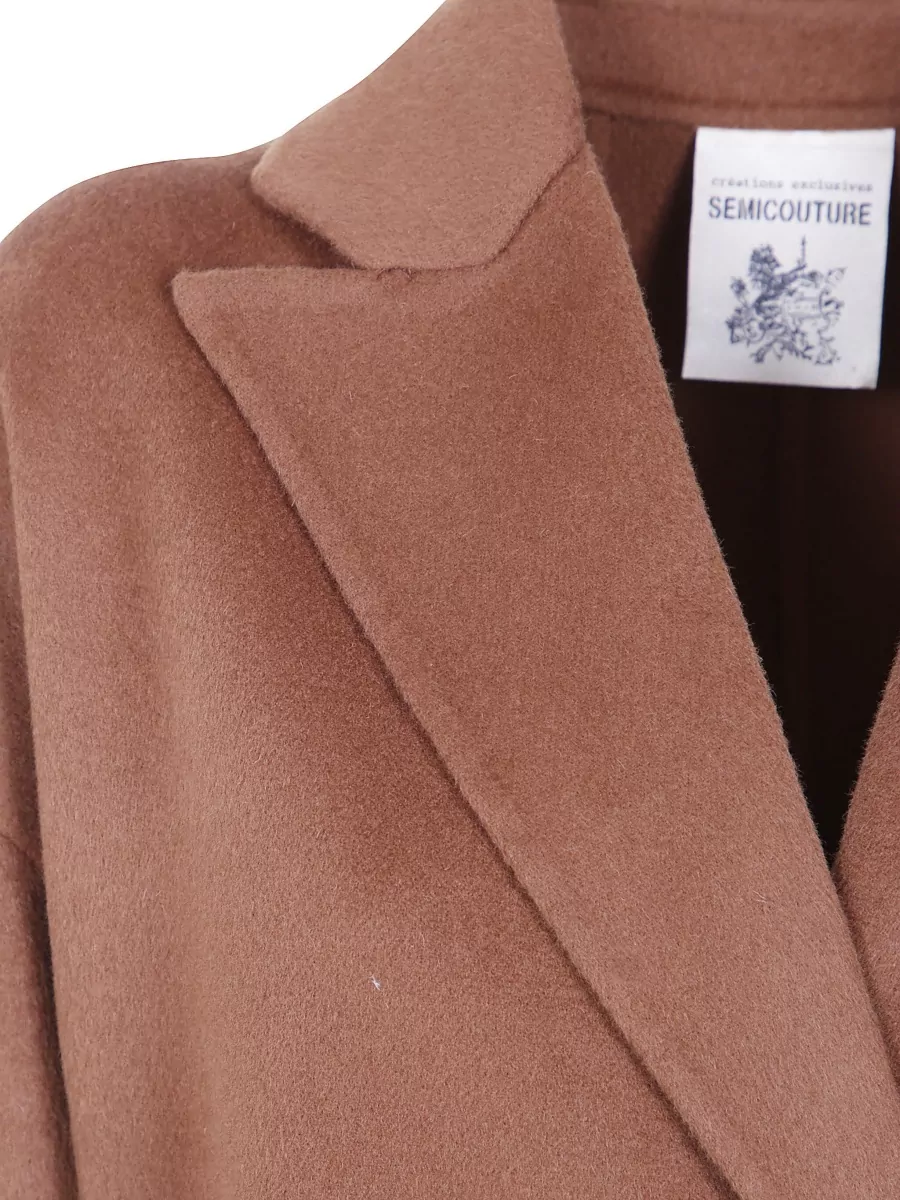 Semicouture Double Wool Long Coat