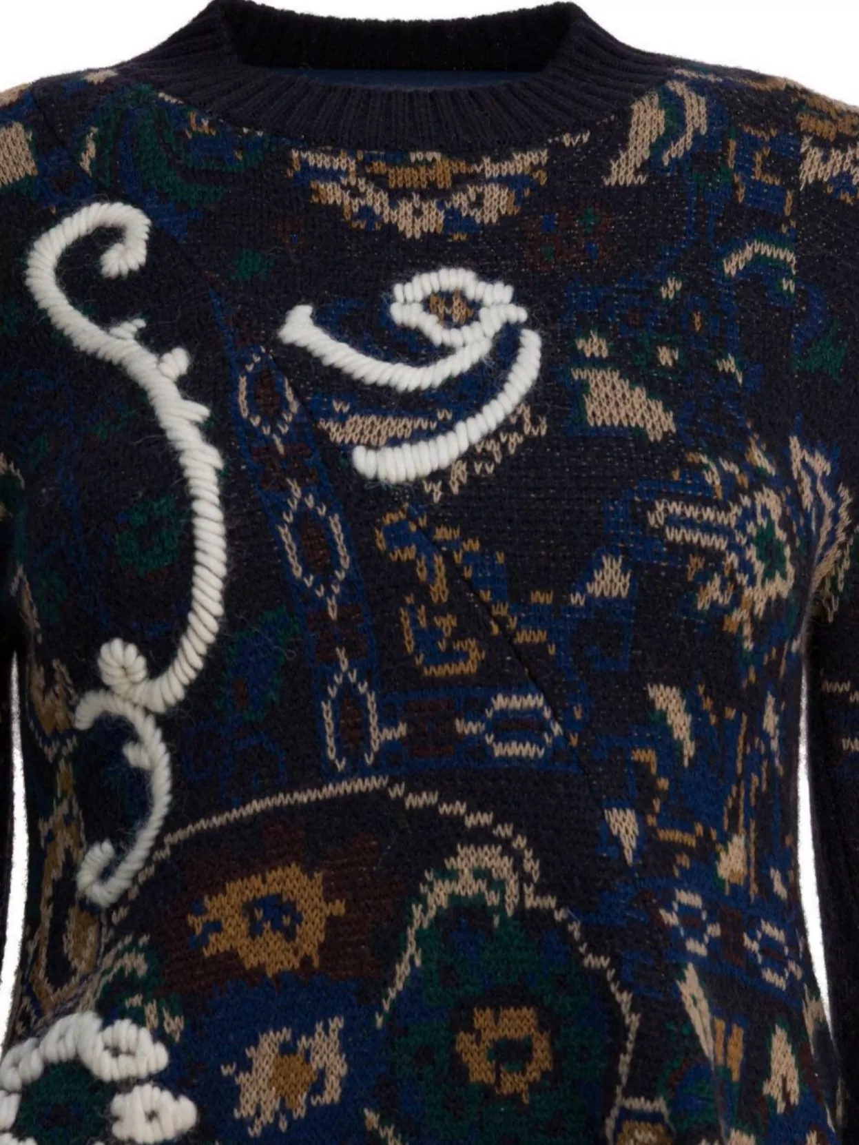 Sacai Textured Floral Knit Pullover