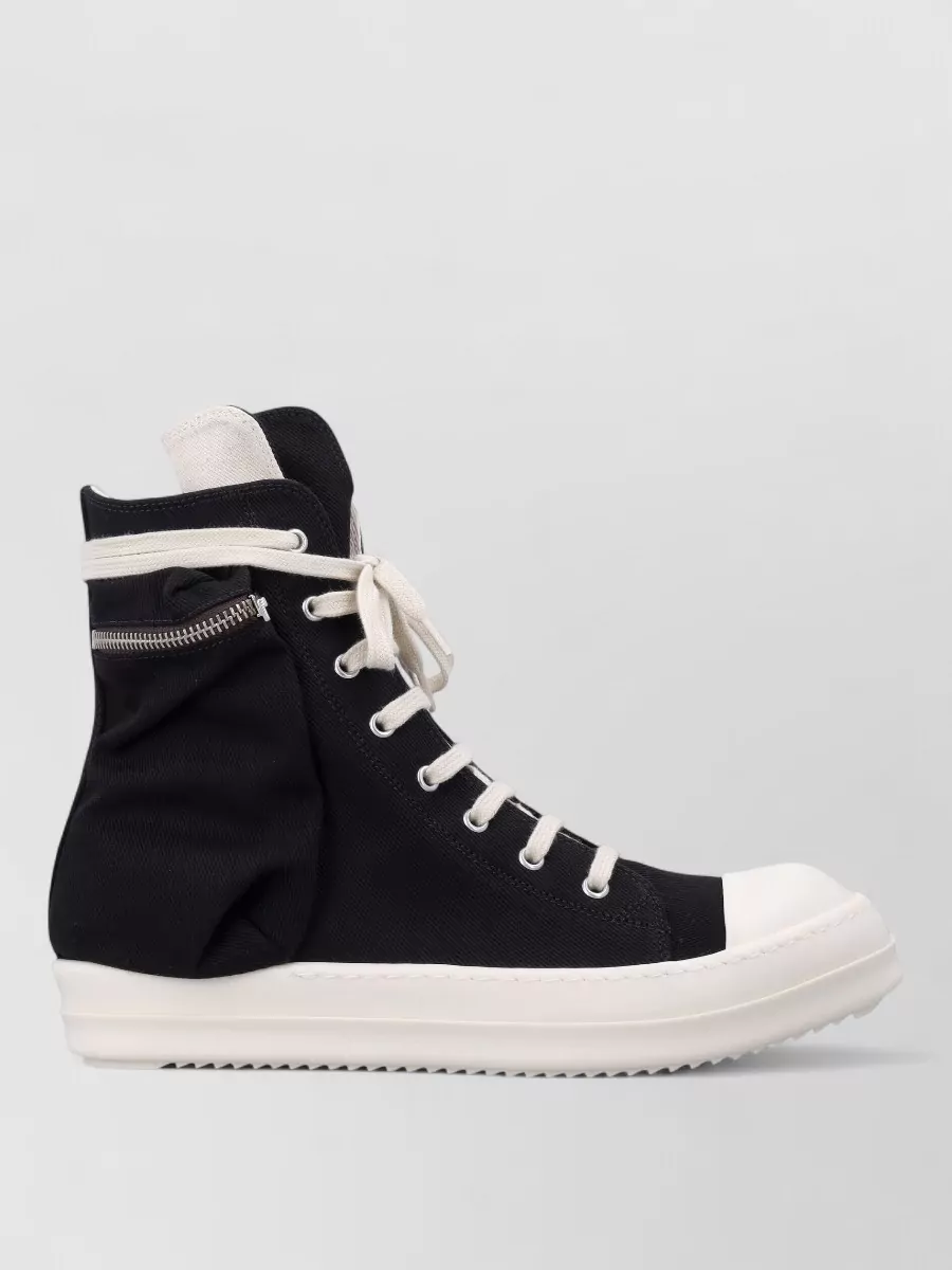 Rick Owens Drkshdw Temple Cargo High Top Denim Sneakers