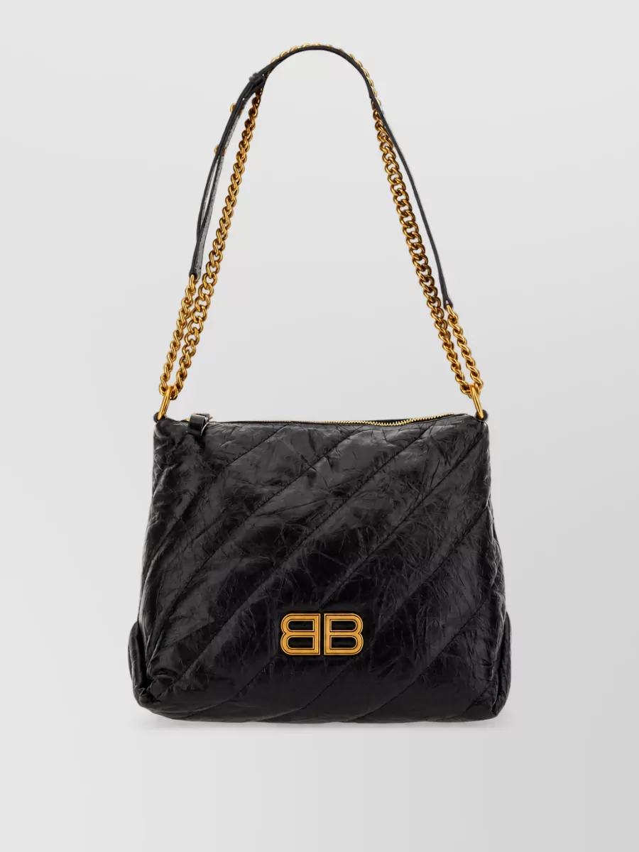 Balenciaga Crush Leather Clutch Bag