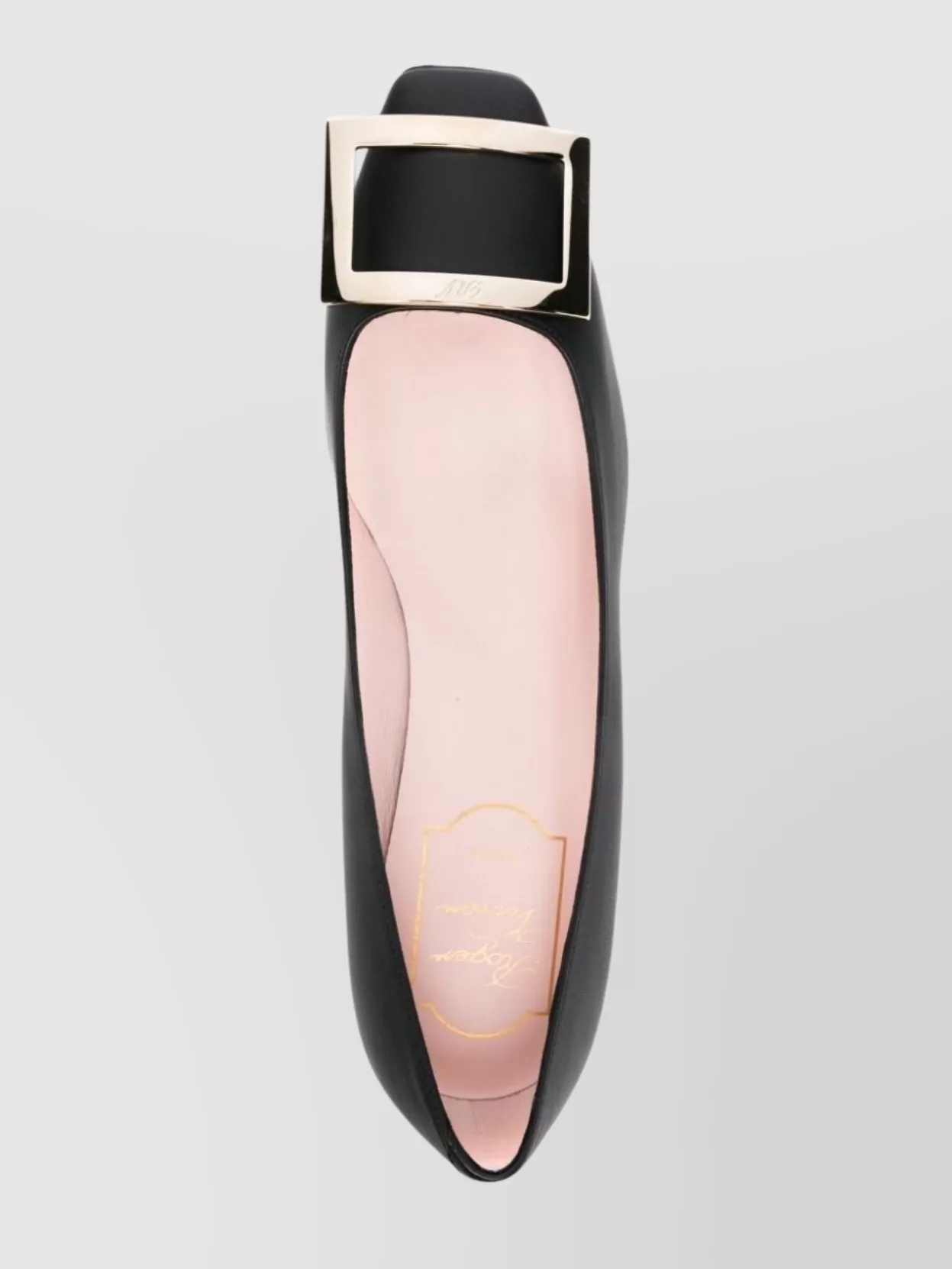 Roger Vivier Square Toe Leather Pumps With Logo Buckle