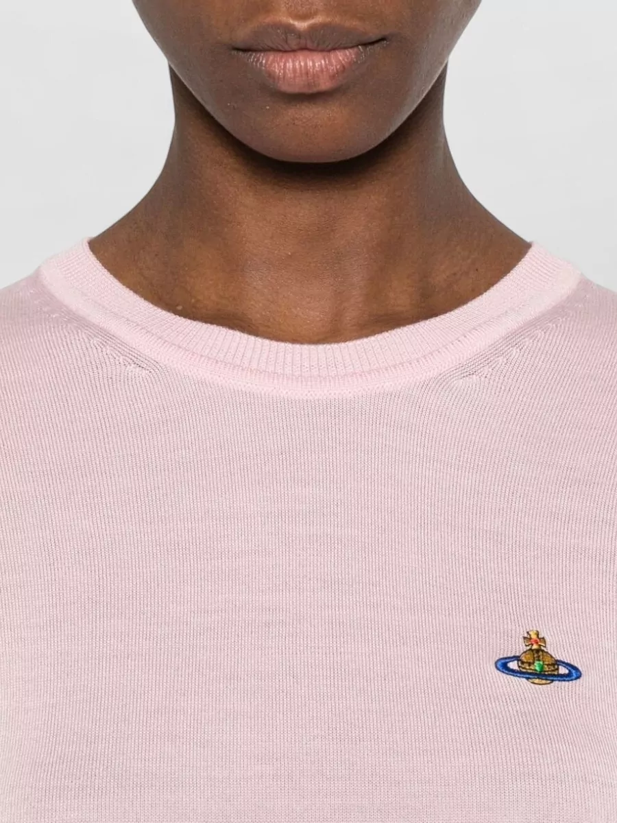 Vivienne Westwood Short Sleeve Crew Neck Top Ribbed Cuffs Hem