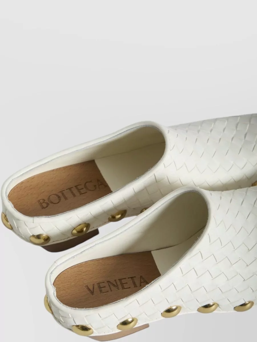 Bottega Veneta Leather Studded Platform Mules