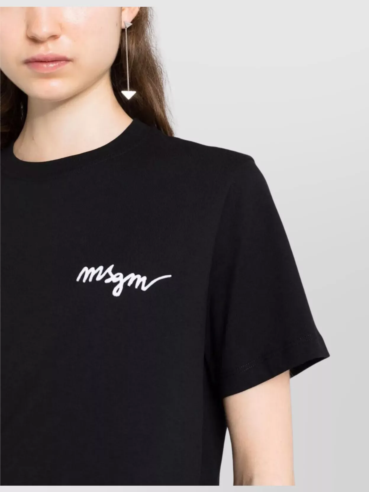 Msgm Logo Crew Neck Short Sleeve T-Shirt