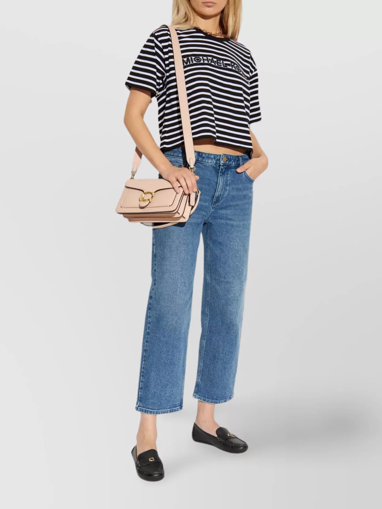 Michael Kors Denim Trousers With Belt Loops And Metal Rivets