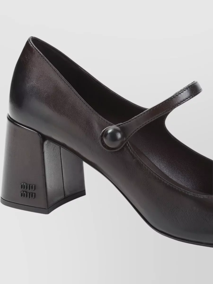 Miu Miu Leather Mary Jane Ballerina Shoes