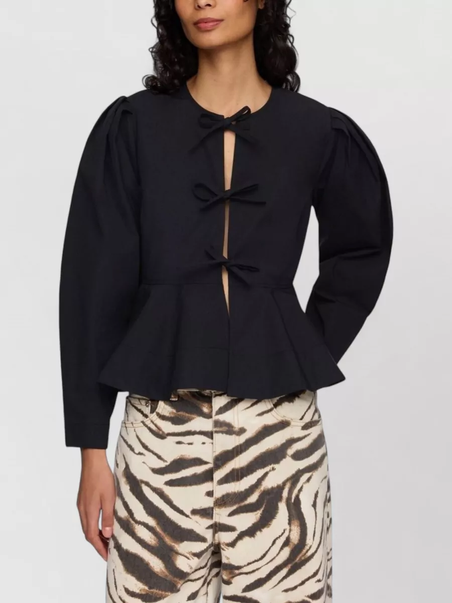 Ganni Organic Cotton Peplum Blouse