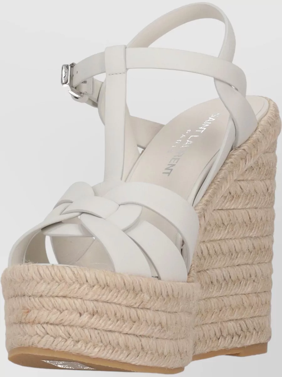 Saint Laurent Leather Wedge Sandals