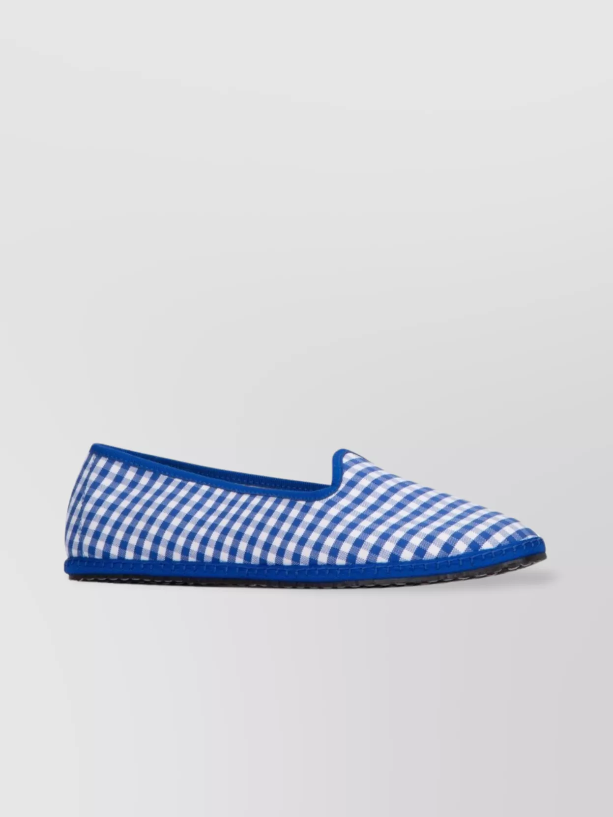 Shop Vibi Venezia Checkered Pointed Toe Loafers With Contrast Trim