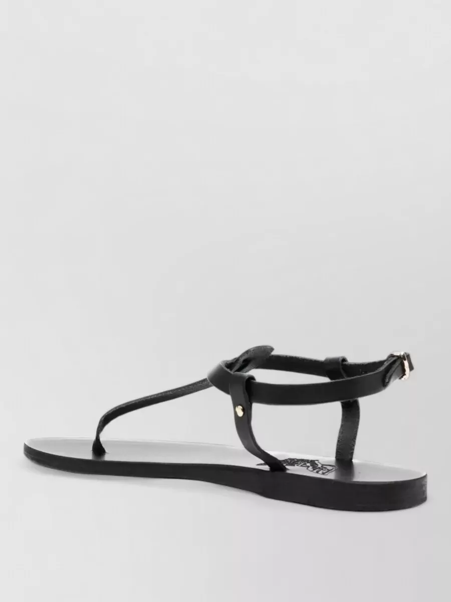 Ancient Greek Sandals Leather Flat Slides