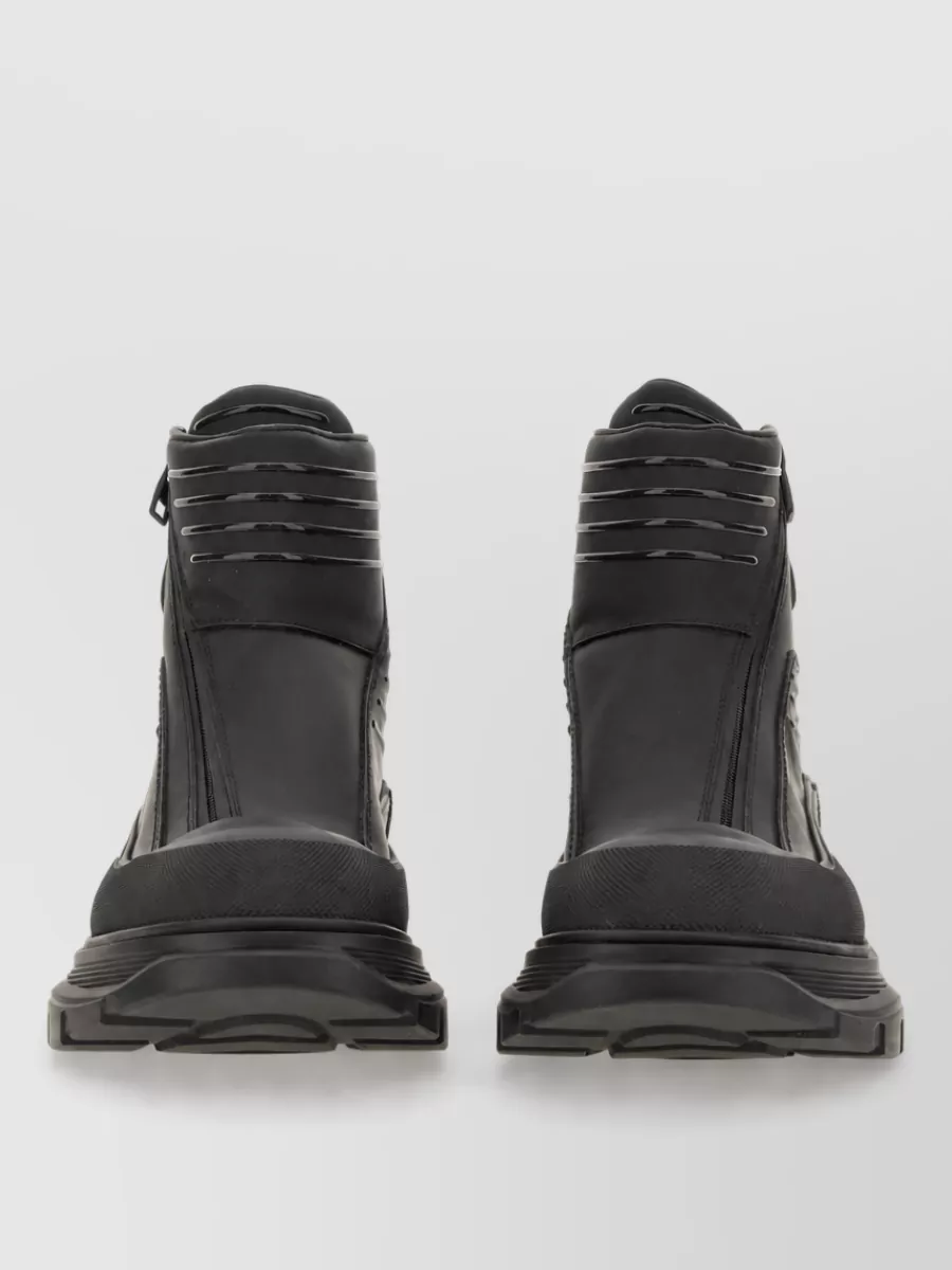 Alexander Mcqueen Leather Motorcycle Hi-Top Sneakers