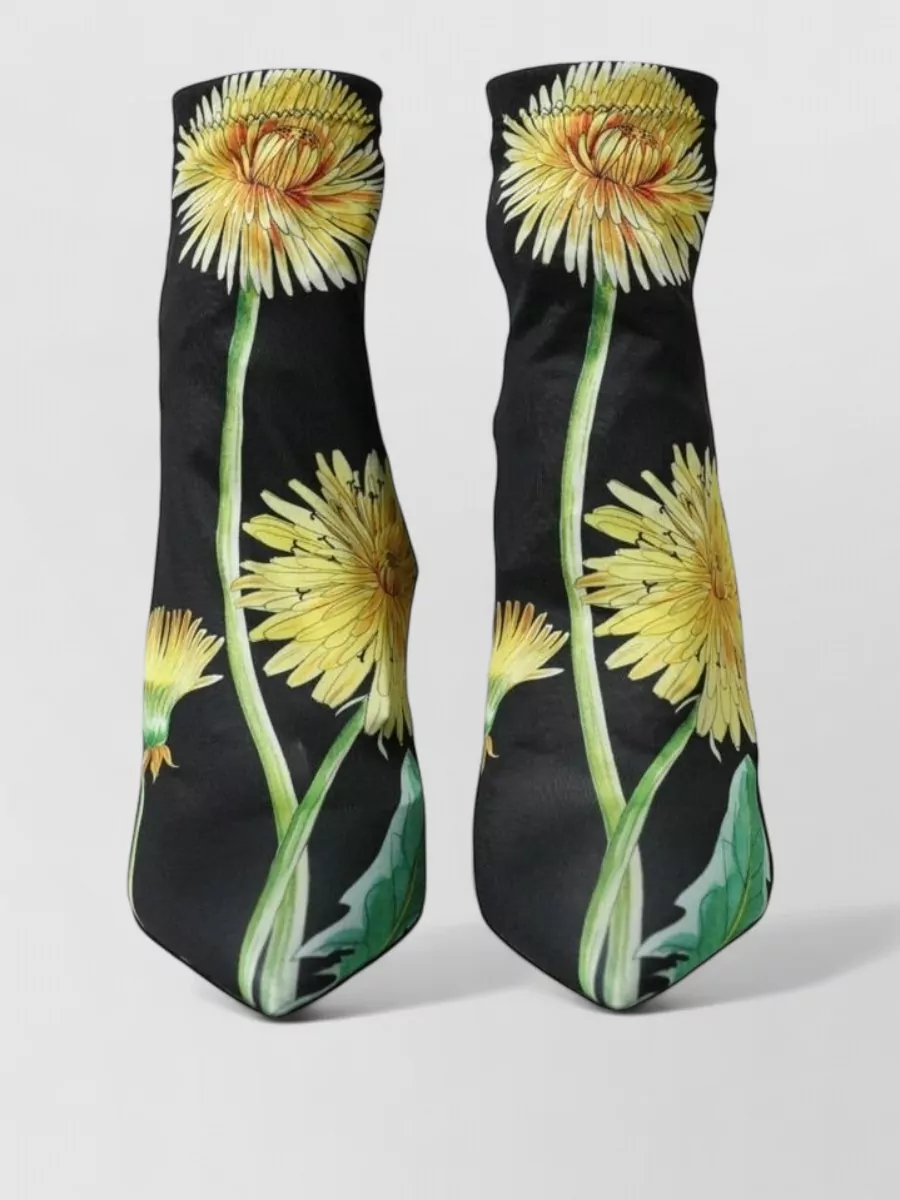 Dolce&Gabbana Floral-Print Stretch Ankle Boots