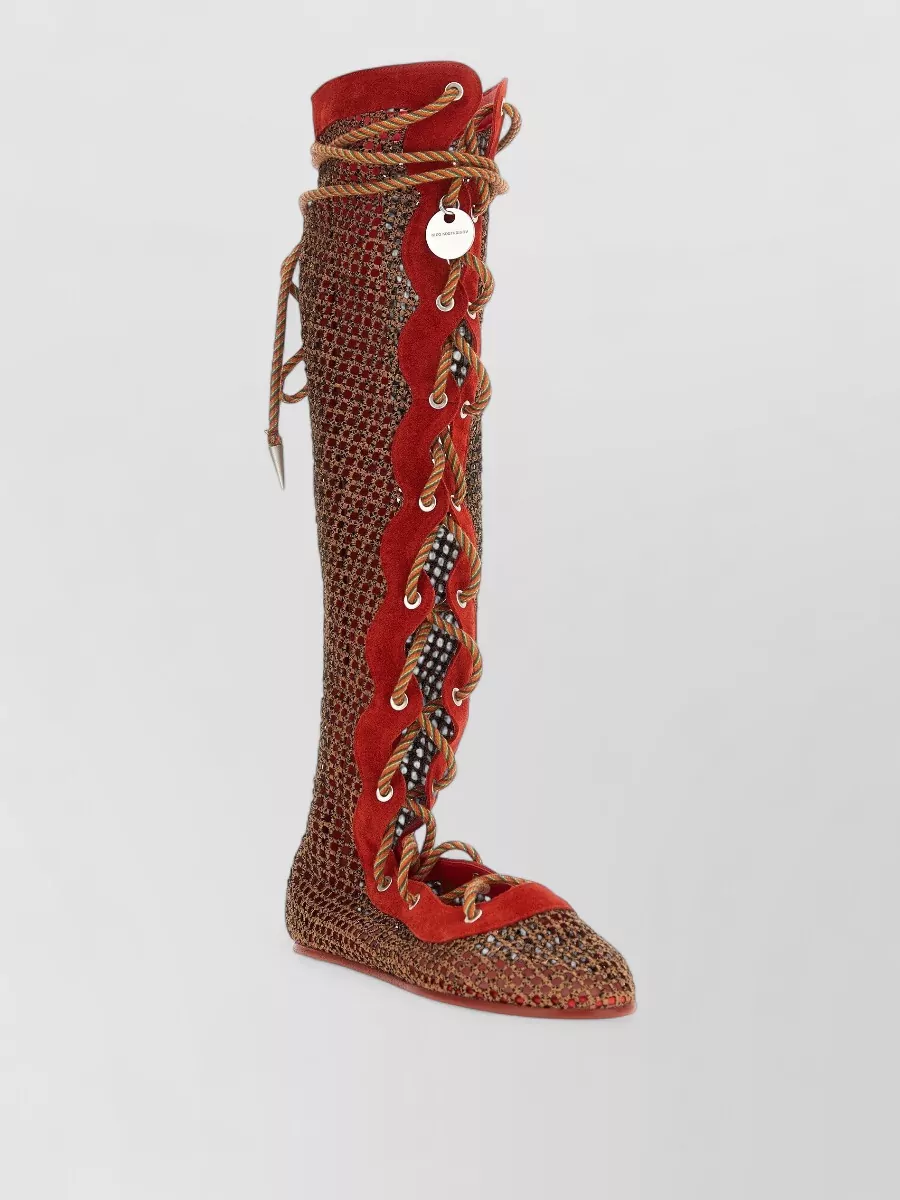 Kiko Kostadinov Mesh And Suede Ankle Boots