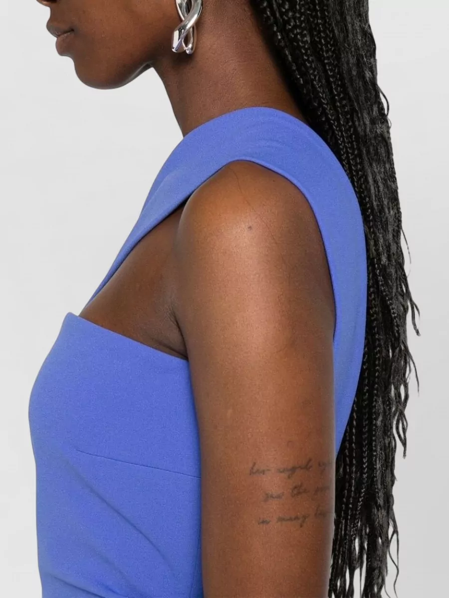 Solace London Asymmetric Neck Sleeveless Maxi Dress